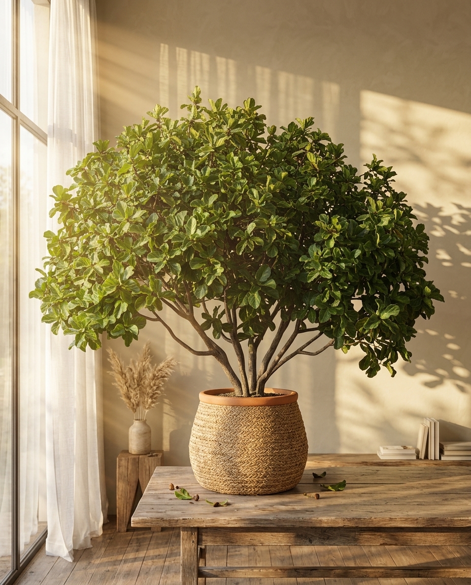 Fiddle Leaf Fig photographed in a sunlit interior